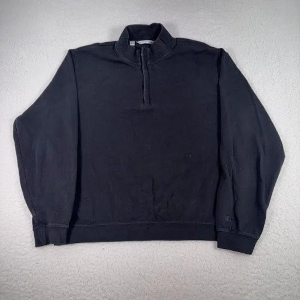 Cutter & Buck 1/4 Zip Pullover Sweater Mens Medium Black Warm Fall Winter